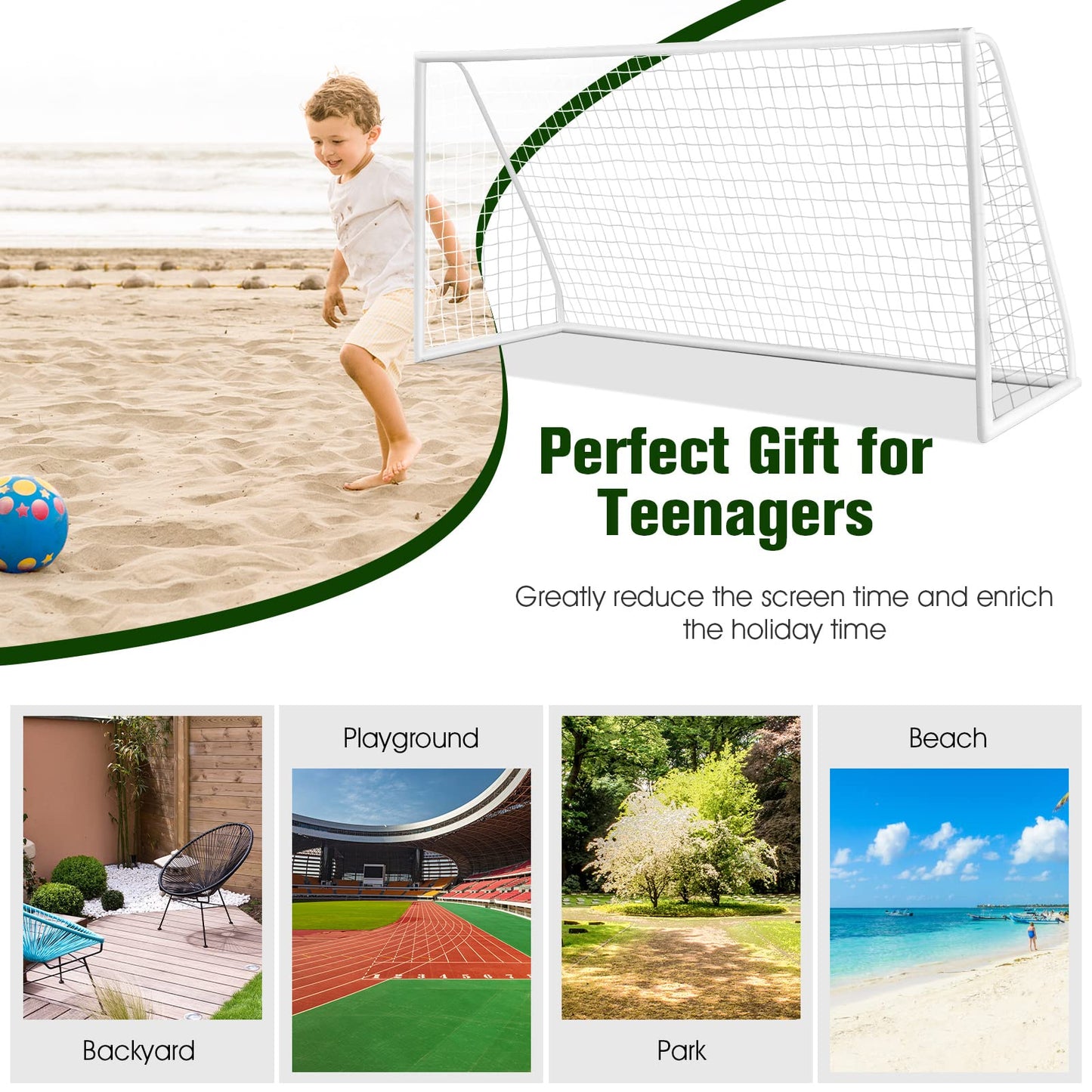 Portable Soccer Goal with Strong PVC Frame & High-Strength Netting