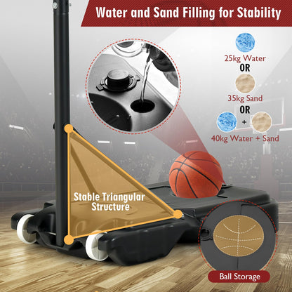 Weather-Resistance Basketball Goal Toy with Adjustable Height 132-251cm