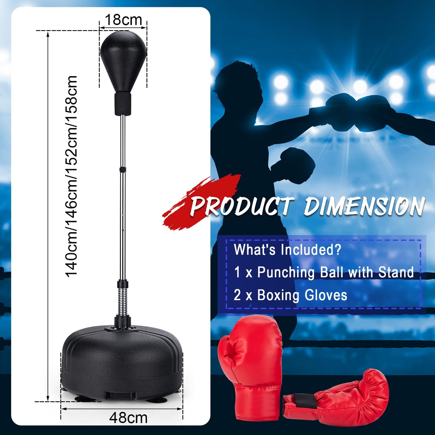 Punching Bag with Stand Speed Bag for Adults Kids