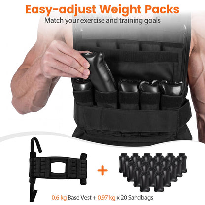 Heavy-Duty Weighted Workout Vest for Strength Training and Running