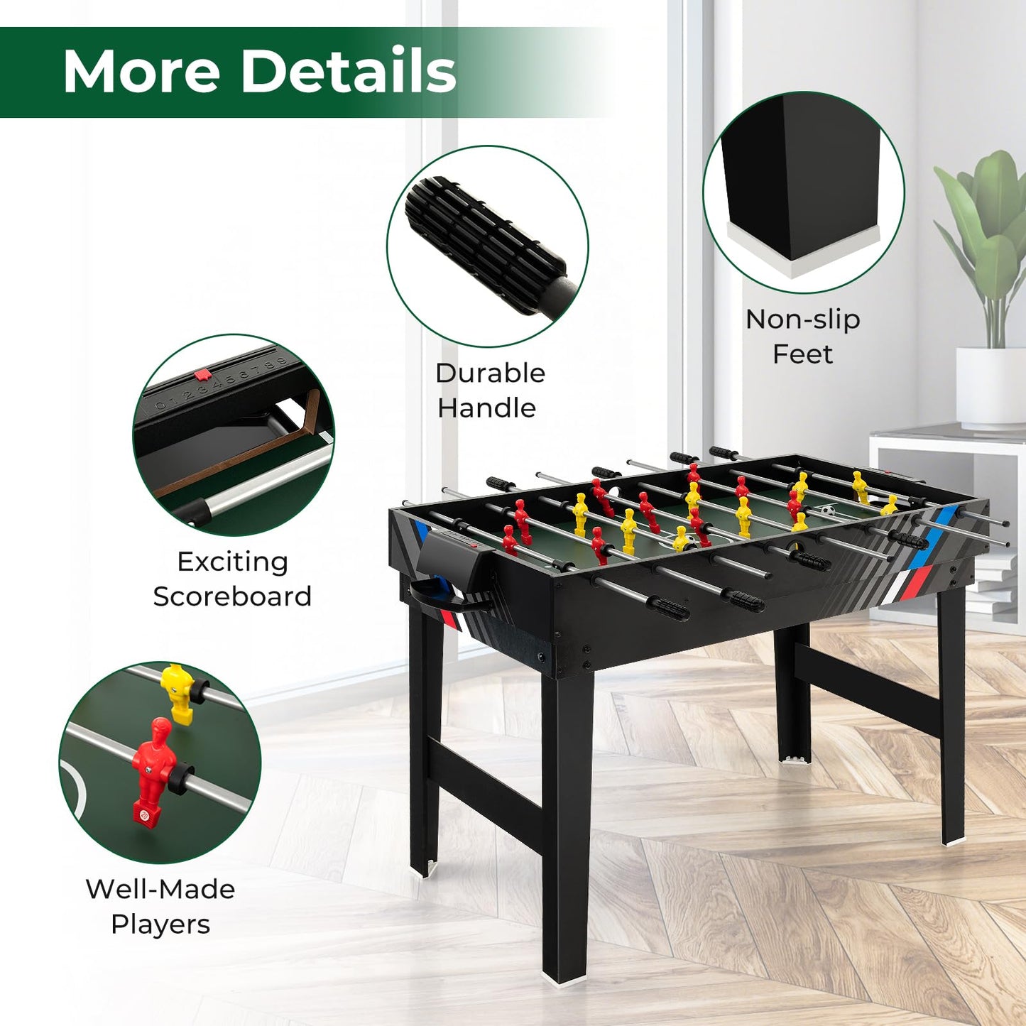 4 in 1 Multi Game Soccer Table Set for Game Rooms & Bars & Party