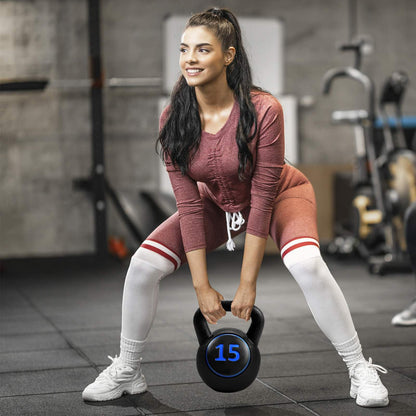 3 Pieces HDPE Coated Concrete Kettlebell Kit with Easy Grip Handle