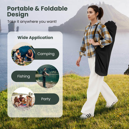 2 in 1 Portable Camping Chair with Detachable Footrest Adjustable Backrest