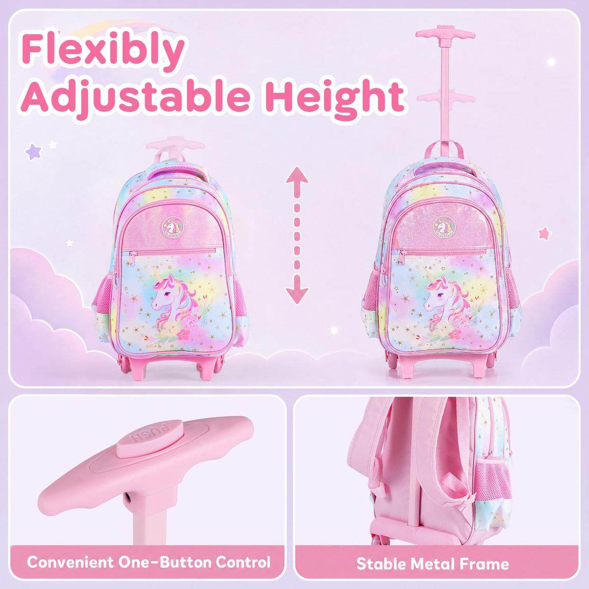 Wheeled Backpack with Lunch Box and Pencil Case