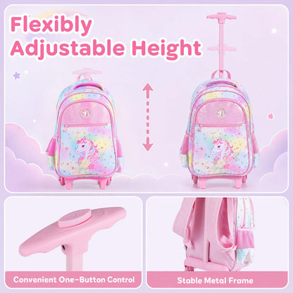 Wheeled Backpack with Lunch Box and Pencil Case