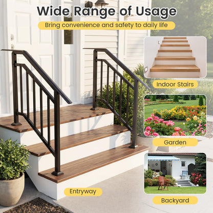 2 Pack Handrails for Outdoor Steps with Adjustable Angle