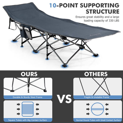 Folding Travel Camping Cot Retractable Military Sleeping Cot