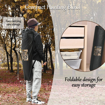 Pop Up Hunting Ground Blind 3 Person Camouflage Hunting Tent W/ Silent Slide Windows