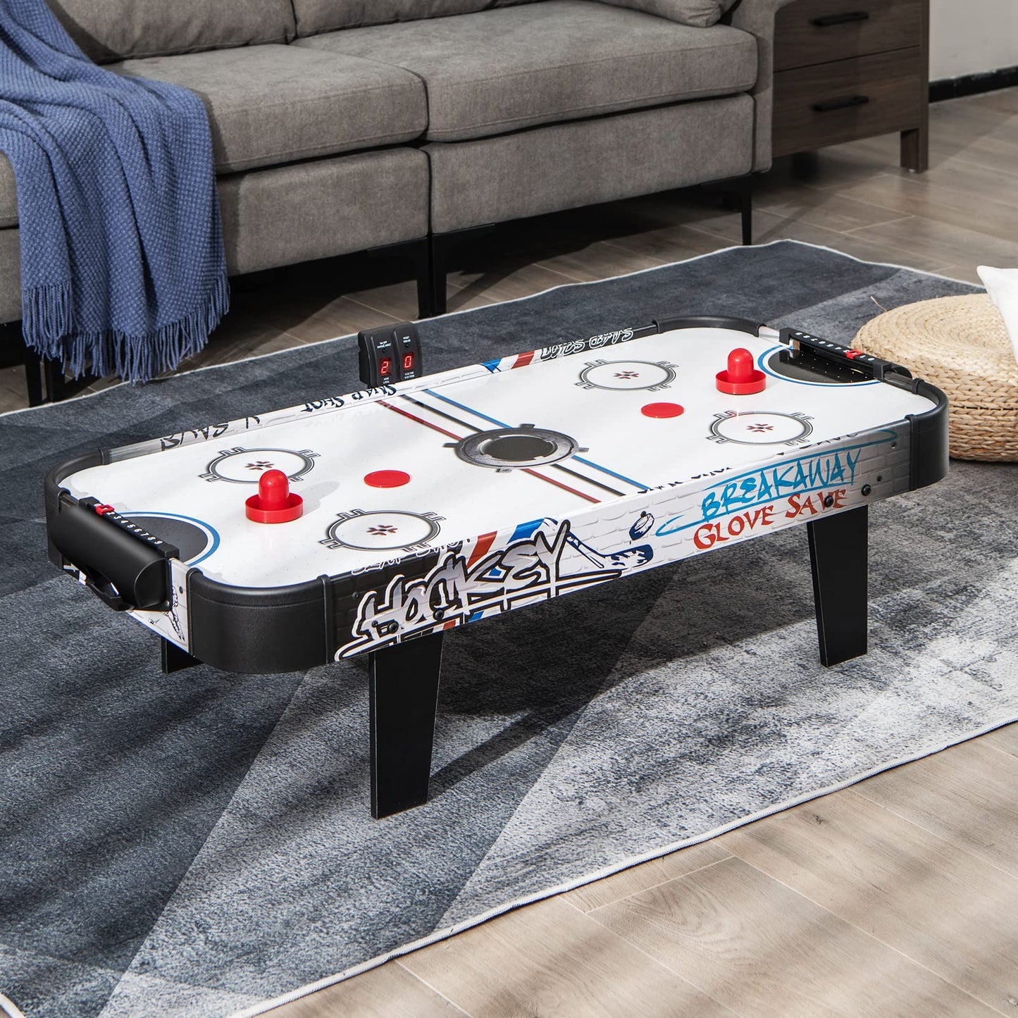 107cm Air Powered Hockey Table W/ 2 Pucks