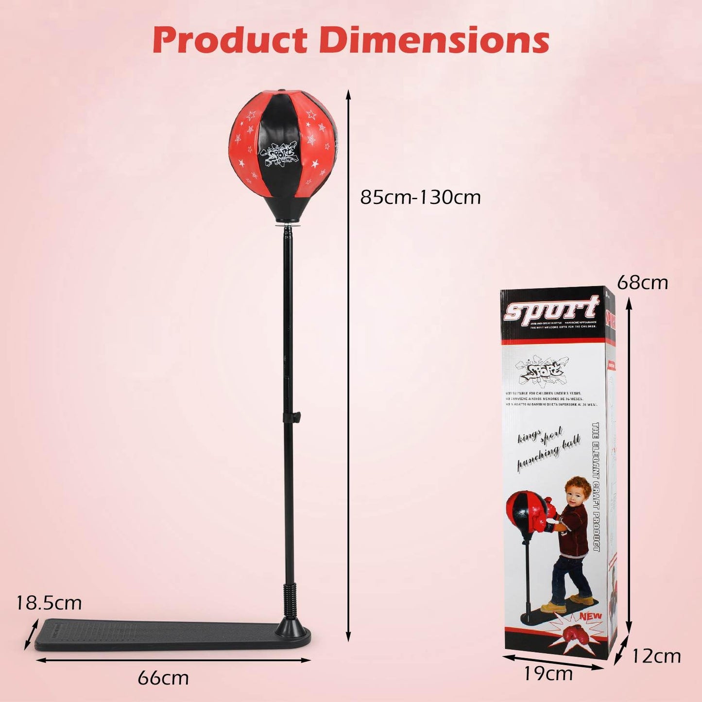 Inflatable Boxing Ball with Boxing Gloves & Air Pump & Stand