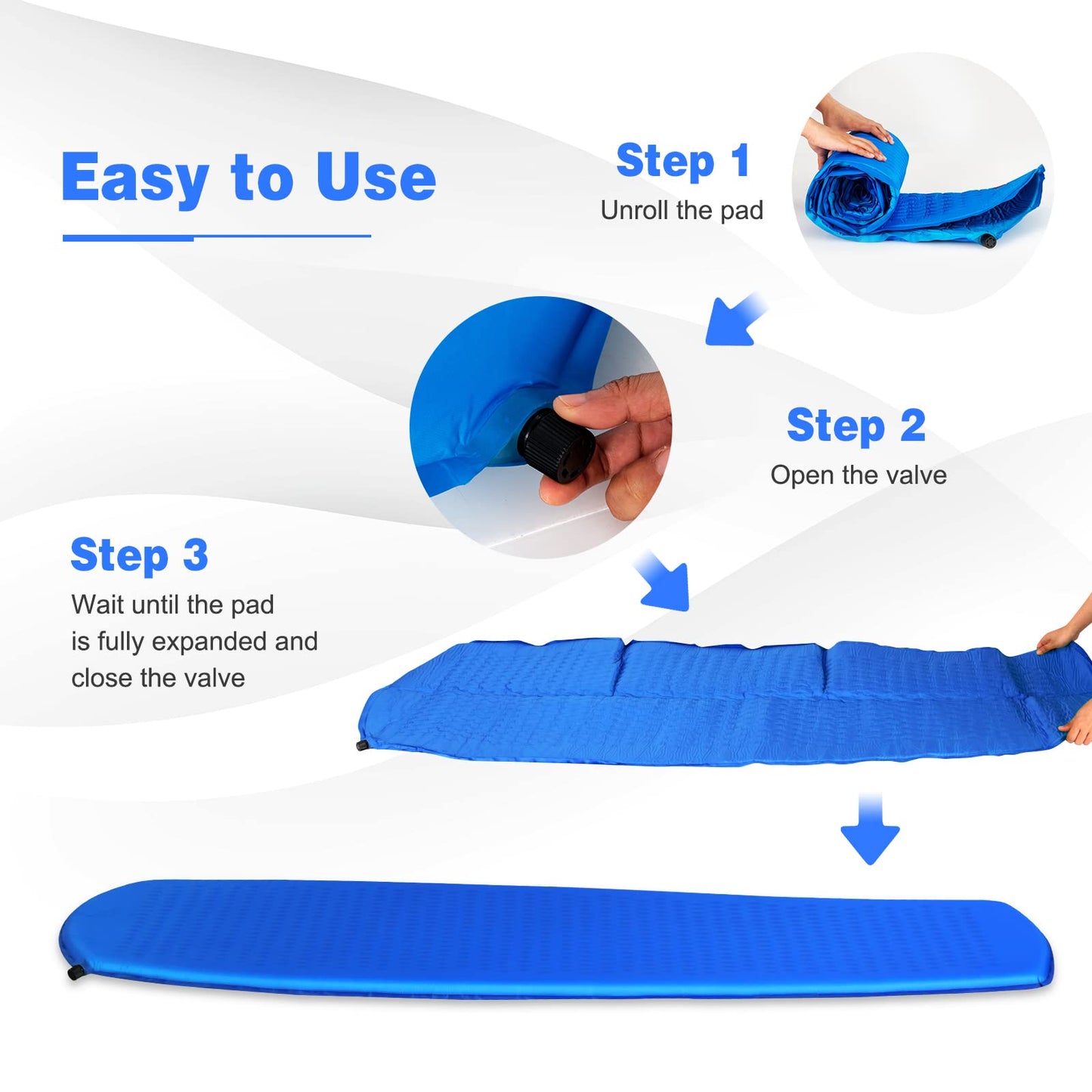 Self Inflating Camping Air Mattress Inflatable Sleeping Pad