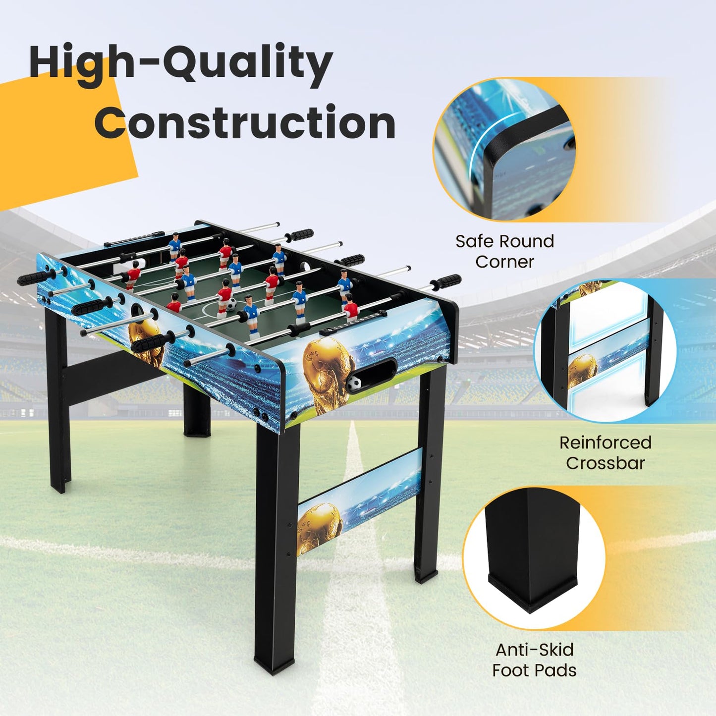 Foosball Table Game Set Adults & Kids Soccer Table for Family Activities