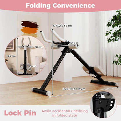 Ab Workout Machine with Elbow Support Knee Protection and LCD Monitor