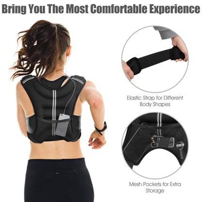 Weighted Vest 9 Workout Vest with Adjustable Buckles & Mesh Bag