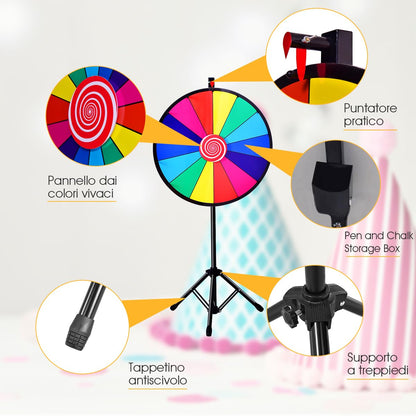 24” Spinning Prize Wheel with Folding Tripod for Party