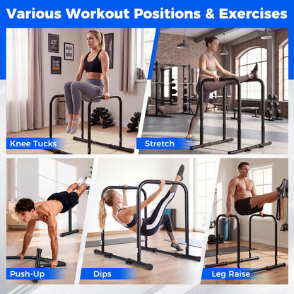 Adjustable Dip Bar, Heavy Duty Parallette Push Up Stand with 660 LBS Capacity