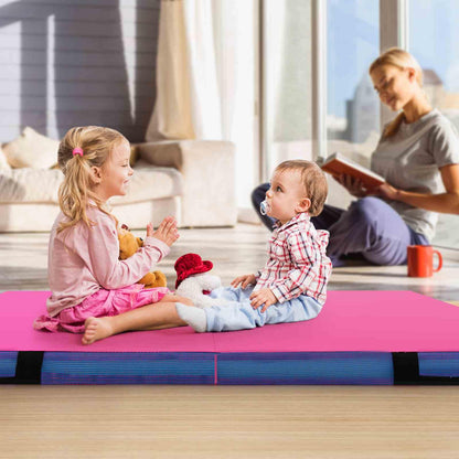 1.2m x 1.2m x 10cm Thick Bi-folding Gymnastics Tumbling Mat with PU Leather Cover