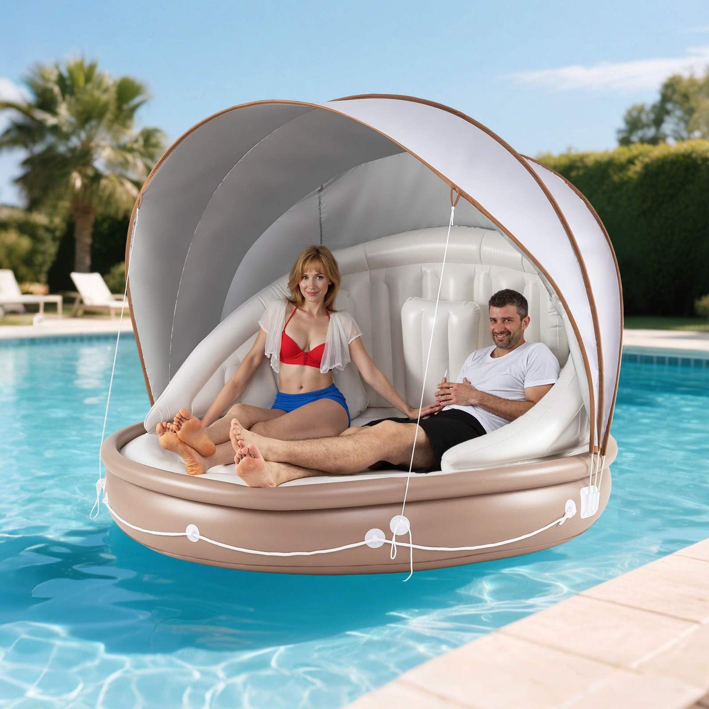 Inflatable Canopy Island w/Retractable & Removable Canopy SPF50+