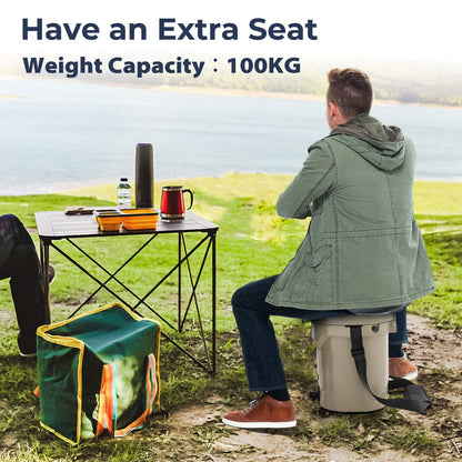 7.85 L Portable Insulated Ice Chest with Flat Seat Lid