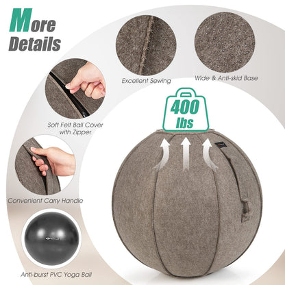 65cm Yoga Ball Sitting Chair Pilates Exercise Balance Training Yoga Ball
