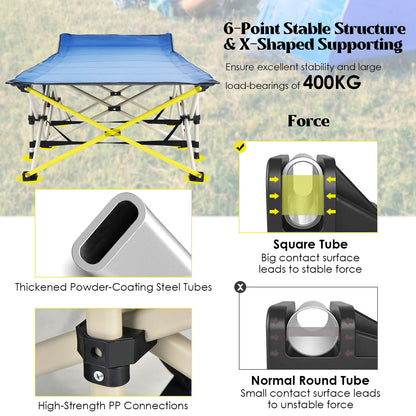 Foldable Camping Cot Load up to 400KG for Camp Beach Office
