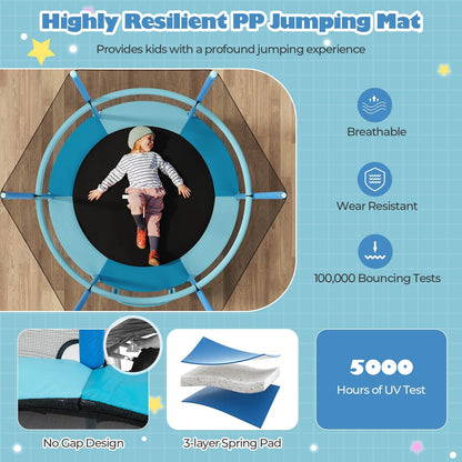60'' Trampoline with Gymnastic Bar & Rings