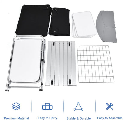 Portable Camping Kitchen Table Aluminum Fold-Up Camping Kitchen with Windscreen