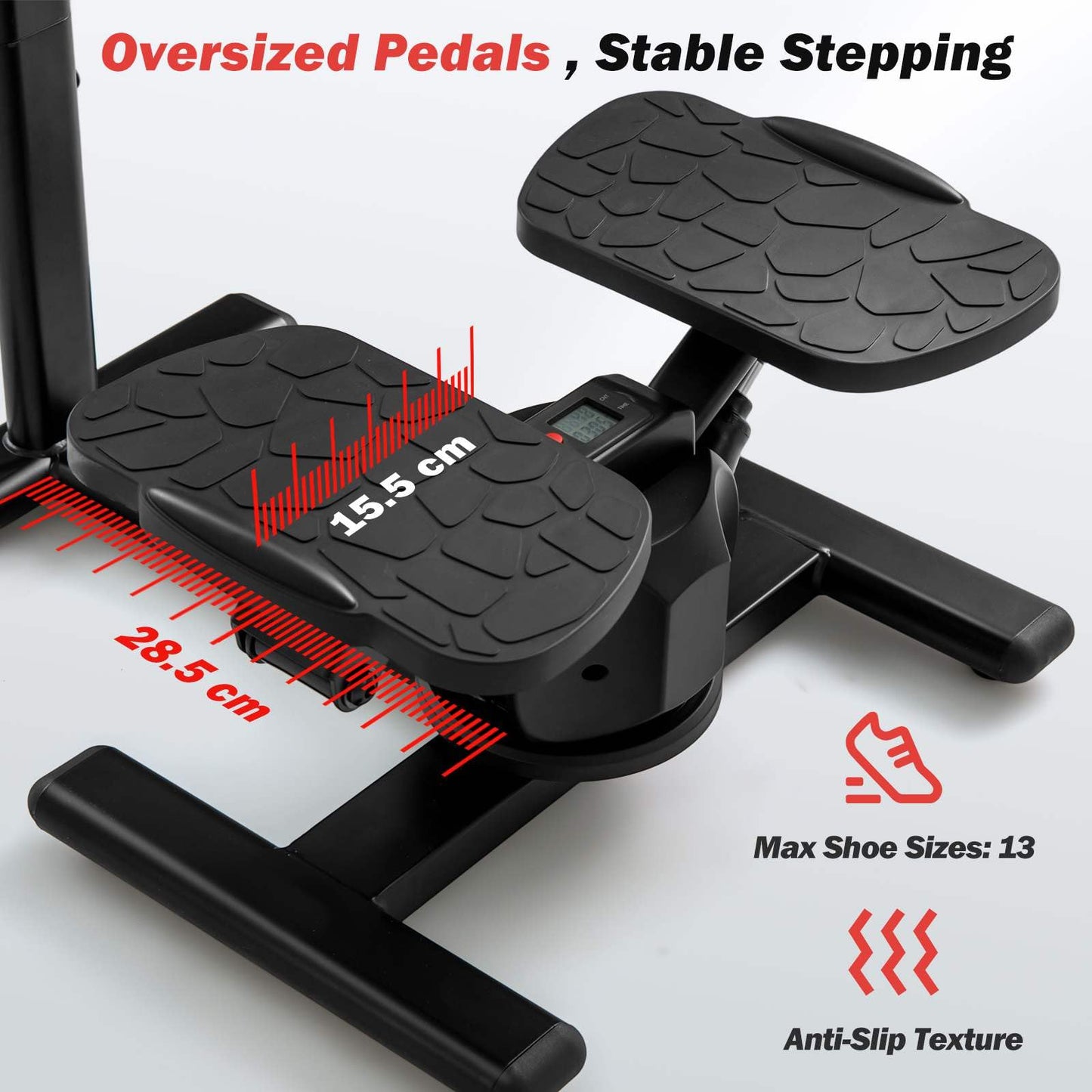 Twist Stair Stepper Workout Equipment with Height-Adjustable Handlebar & Non-slip Pedals