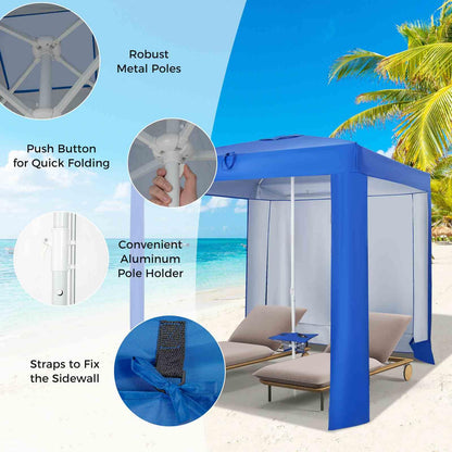 2 x 2M Beach Tent with Folding Table UPF 50+ Protection