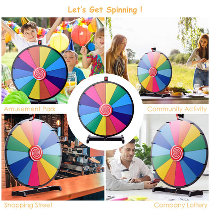 24" Tabletop Spinning Prize Wheel for Kids Adults w/Dry Erase and Marker