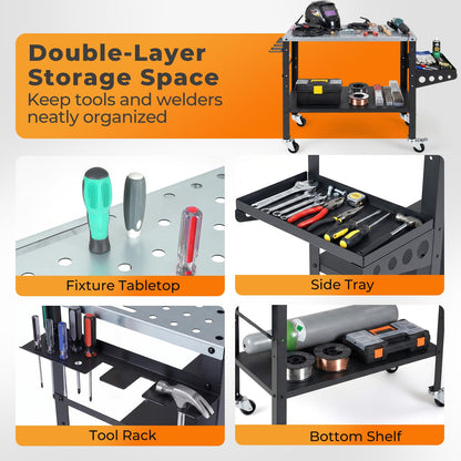 92cm x 46cm Welding Table with Tool Rack and Tray