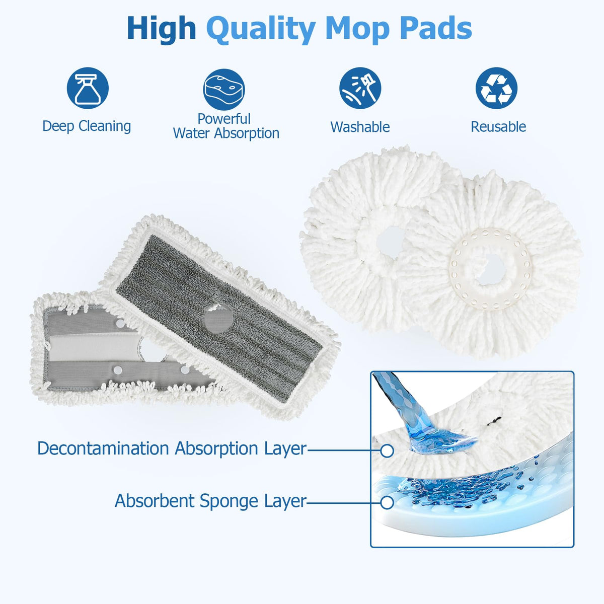Mop and Bucket Set Hands-Free Washing
