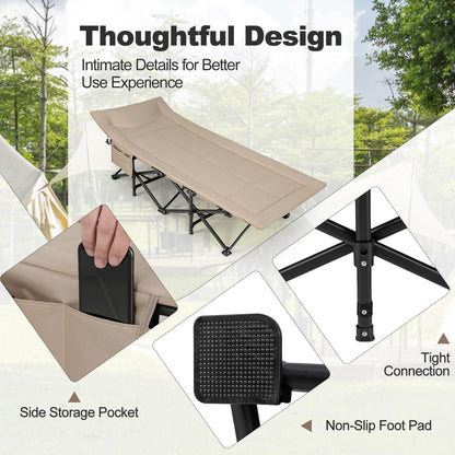 Portable Tent Cot for Indoor Outdoor Travel Camp Vacation Supports 200kg