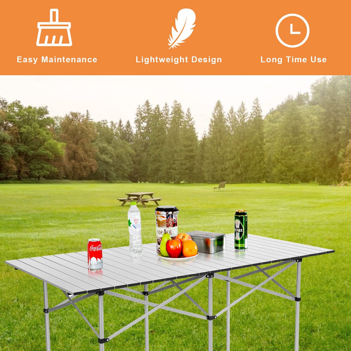 Lightweight Picnic Table for Outdoor Cooking Backpacking  (141 x 70 x 70 cm (L x W x H))