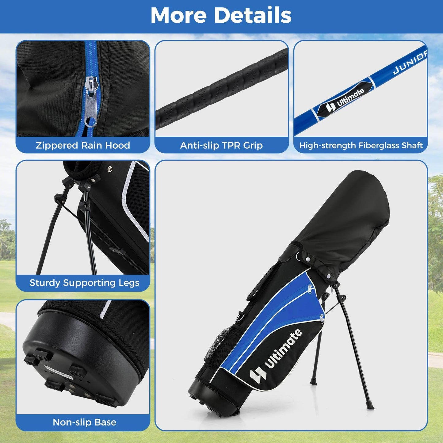 Junior Complete Golf Club Set with Lightweight Design for Kids