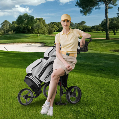Golf Push Pull Cart Lightweight 3 Wheels Golf Push Cart