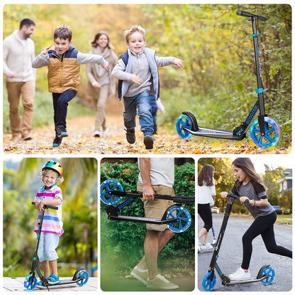 Kids Folding Kick Scooter Scooter for Children Teens w/2 Flash Wheels