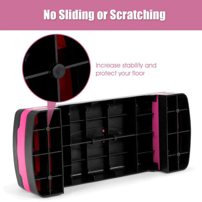 Adjustable Workout Aerobic Stepper Aerobic Exercise Step Platform with 4 Risers