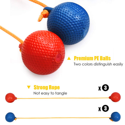 Ladder Toss Game Set Indoor/Outdoor Ladder Ball Toss Game with 6 PE Bolas