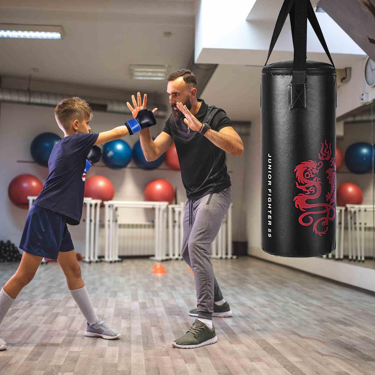 5 Pieces Kids Punching Bag Set Hanging Punching Set with Boxing Gloves