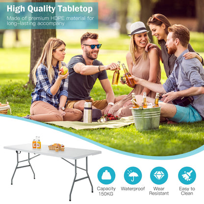 180 cm Portable & Lightweight Folding Camping Table with Carrying Handle