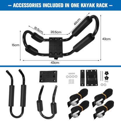 Set of 4 U-Bar Kayak Racks with Bandage