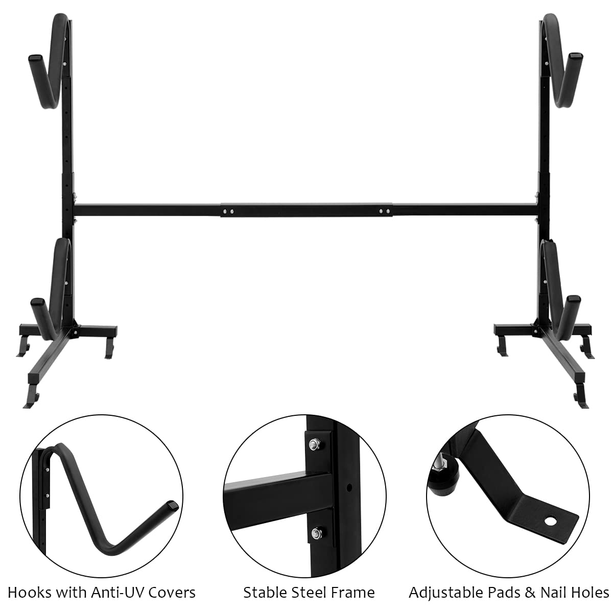 Freestanding Kayak Rack Heavy Duty Dual Storage Rack