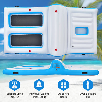 Inflatable Floating Island Lounge & Wading Combo Giant Pool Raft