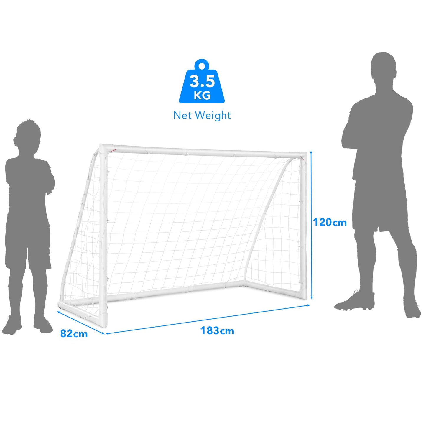 All-Weather Soccer Goal with Strong PVC Frame & High-Strength Netting (1.8M x 1.2M(L x W))