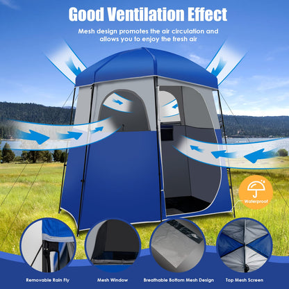 Double-Room Camping Shower Tent Changing Room Privacy Tent
