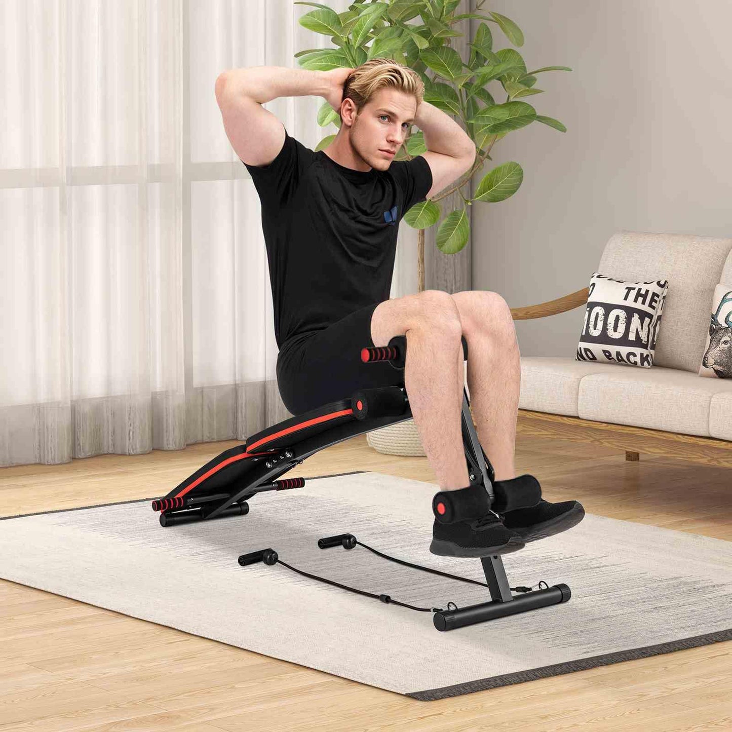 Multifunctional Sit up Bench 4 Position Adjustable Metal Workout Bench