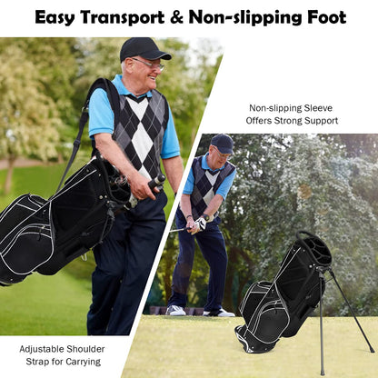 Stand Bag Golf Club Bag with 6 Way Organizer Divider Top