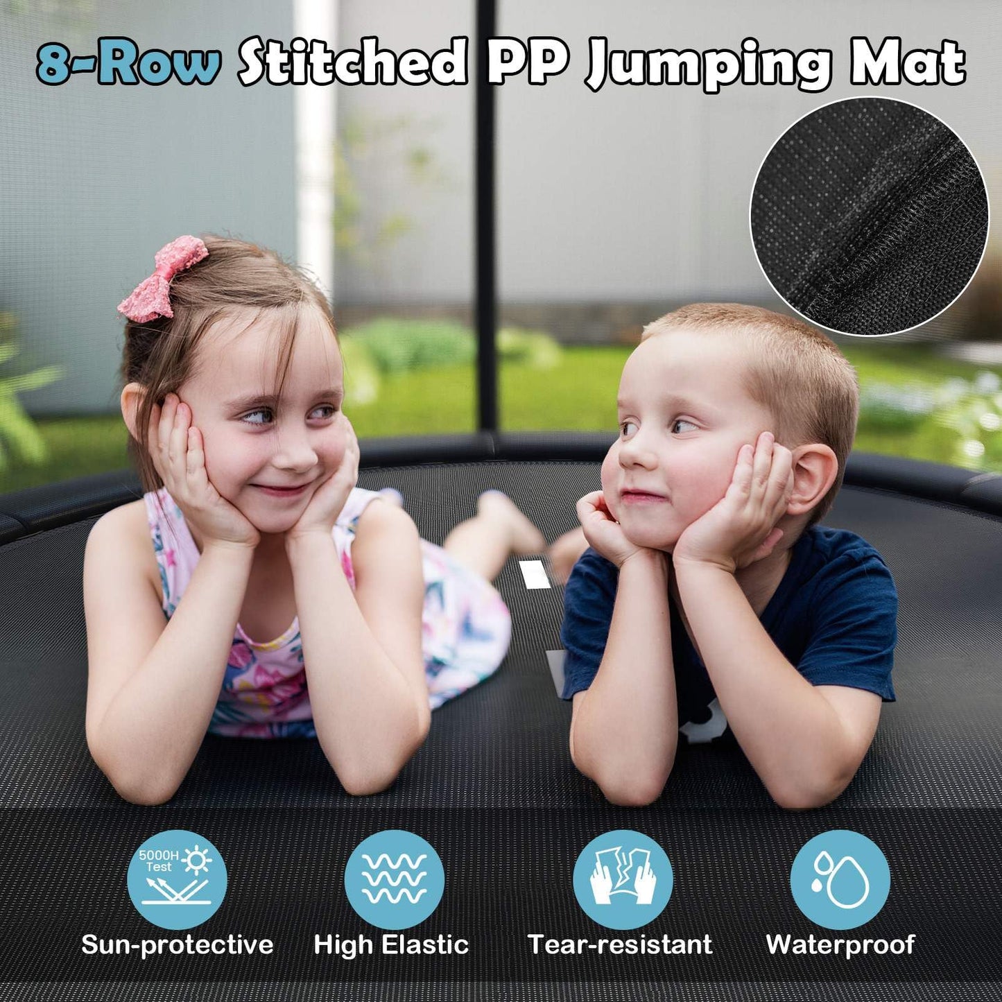 Heavy Duty Recreational Trampoline with Safety Enclosure Net
