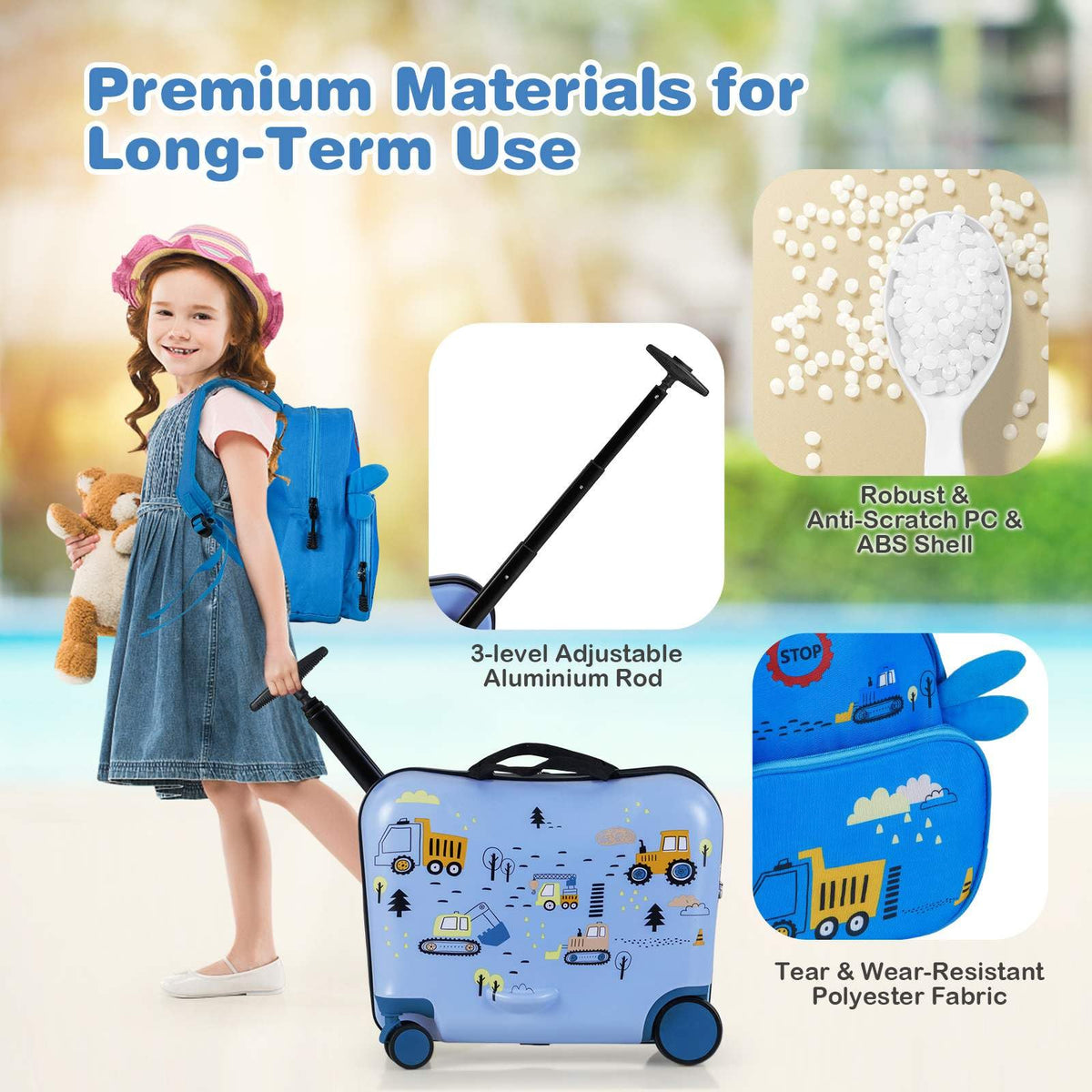 2 PC Kids Luggage Set with Spinner Wheels